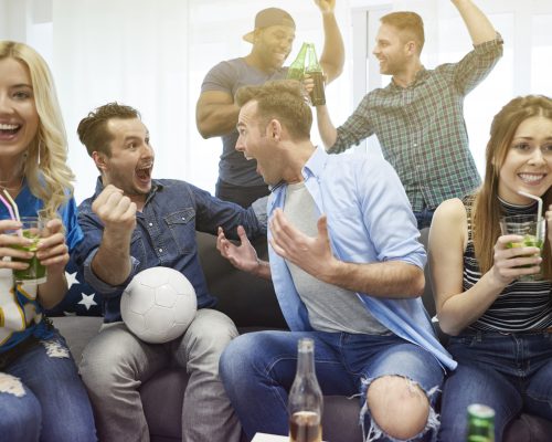 Euphoria after scoring the goal